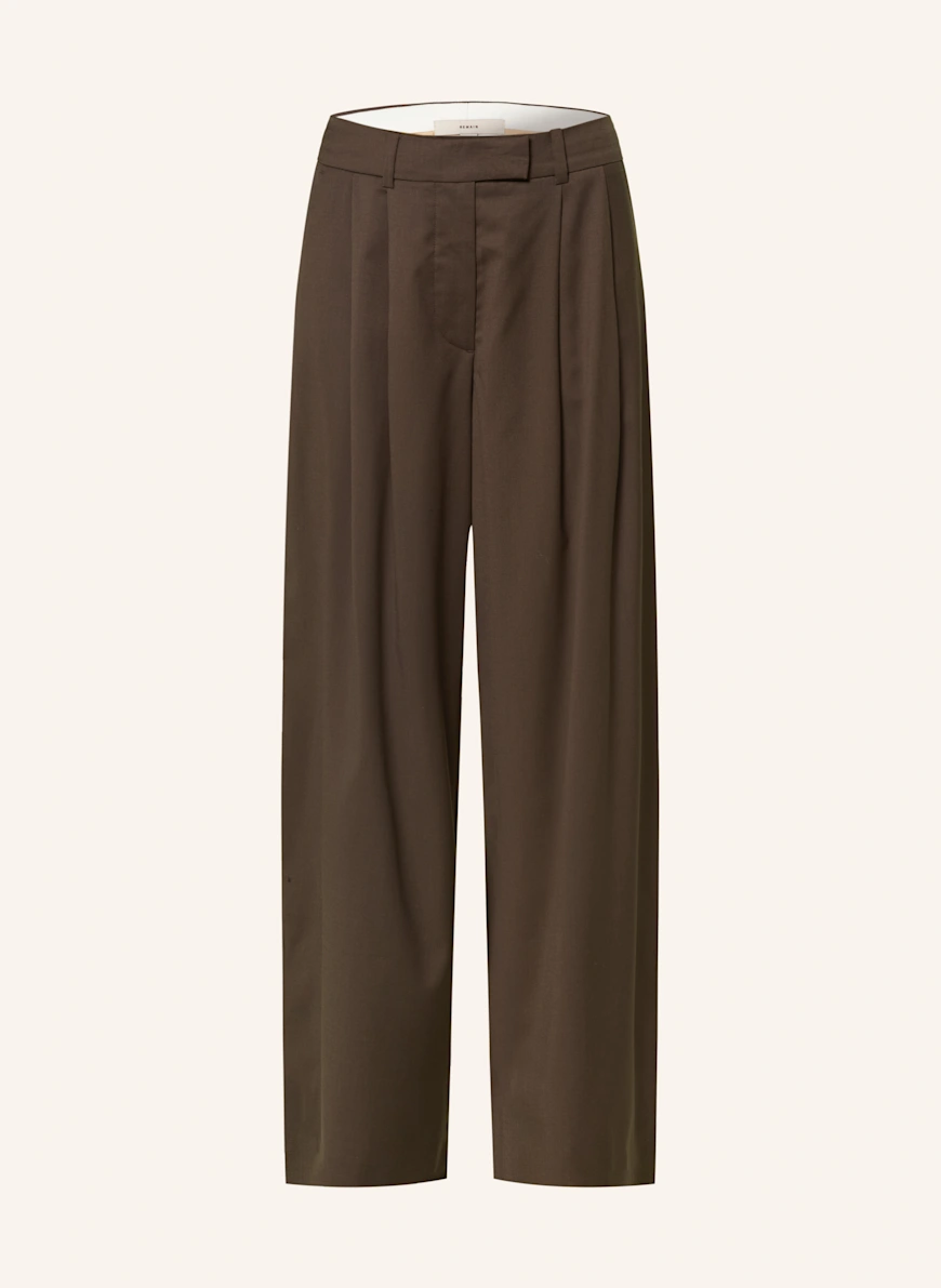 REMAIN Wide leg trousers DARK BROWN