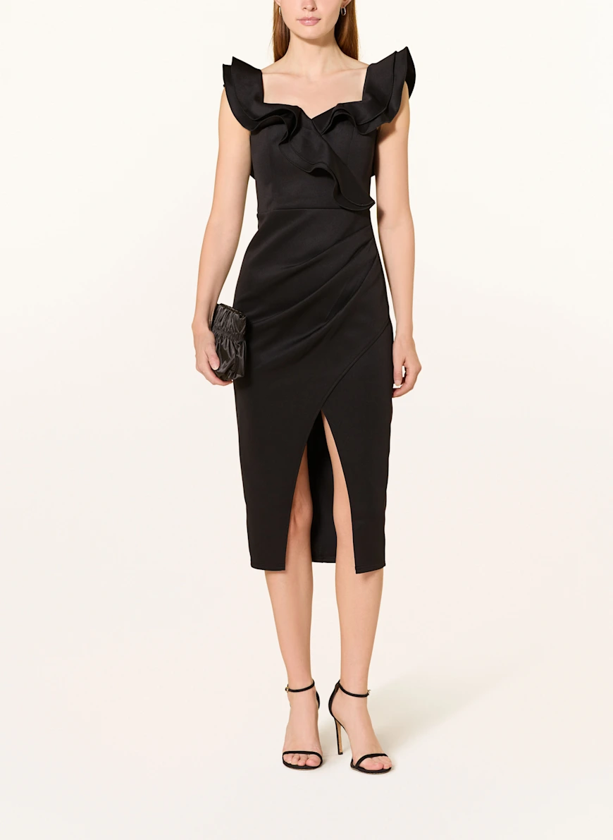 LIPSY Cocktailkleid mit Volants SCHWARZ