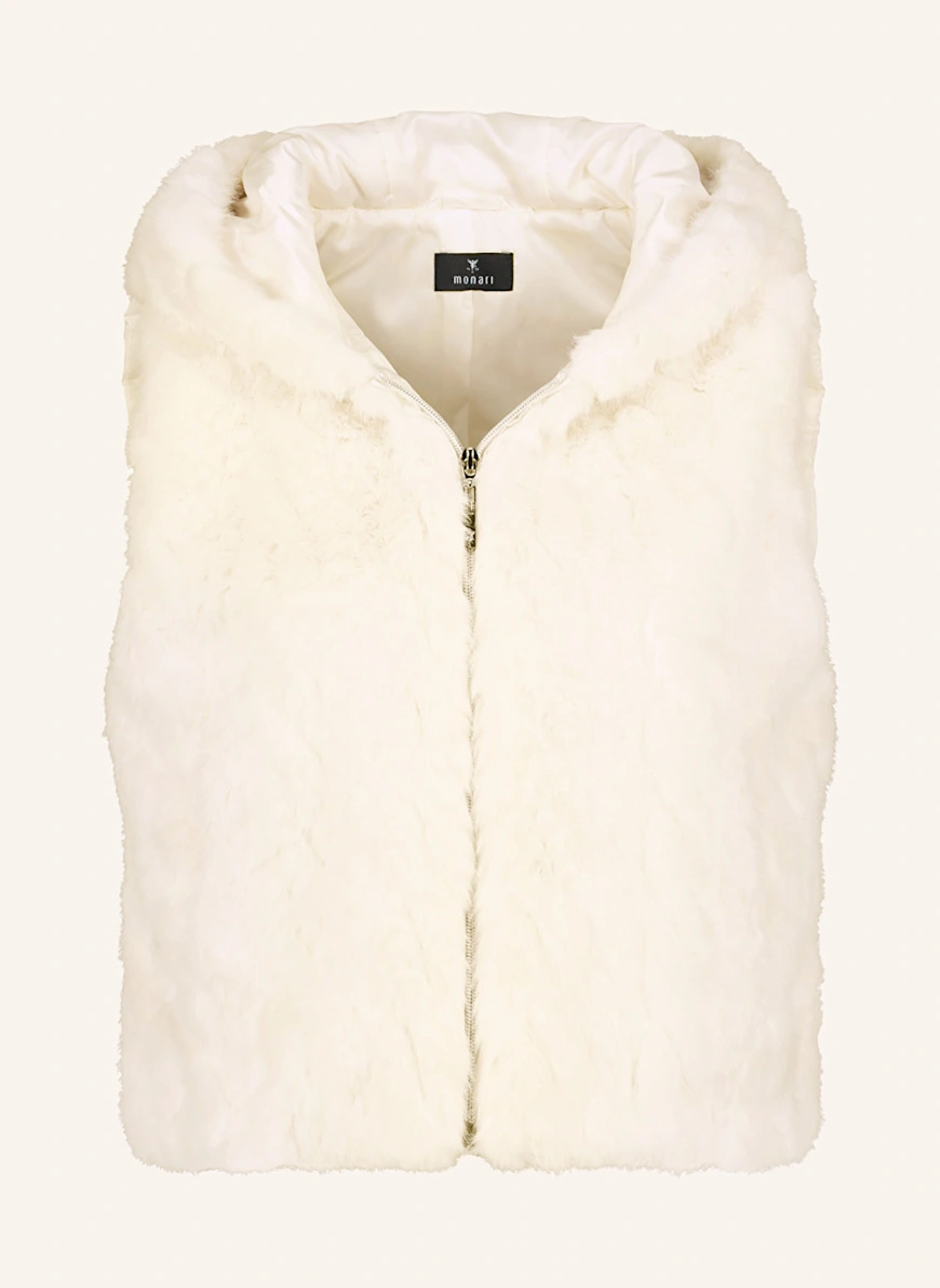 monari Faux fur vest in mixed materials WHITE
