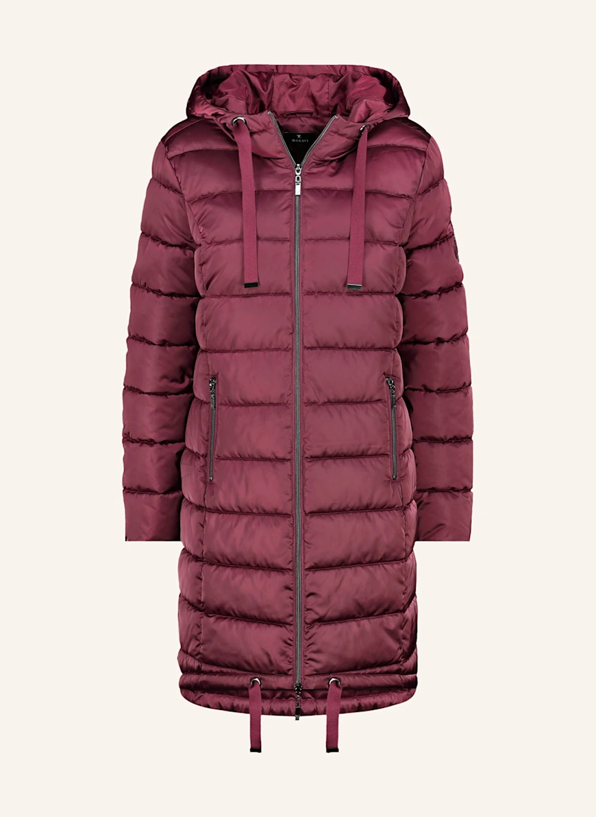 monari Quilted coat with decorative gems DARK RED