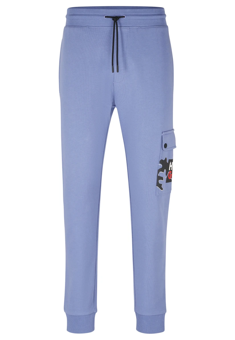 HUGO Casual Hose DOBCAT Relaxed Fit in lila