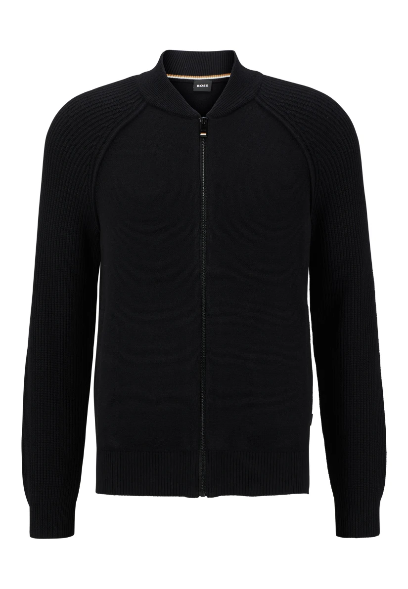 BOSS Strickjacke GRISSINO Regular Fit in schwarz