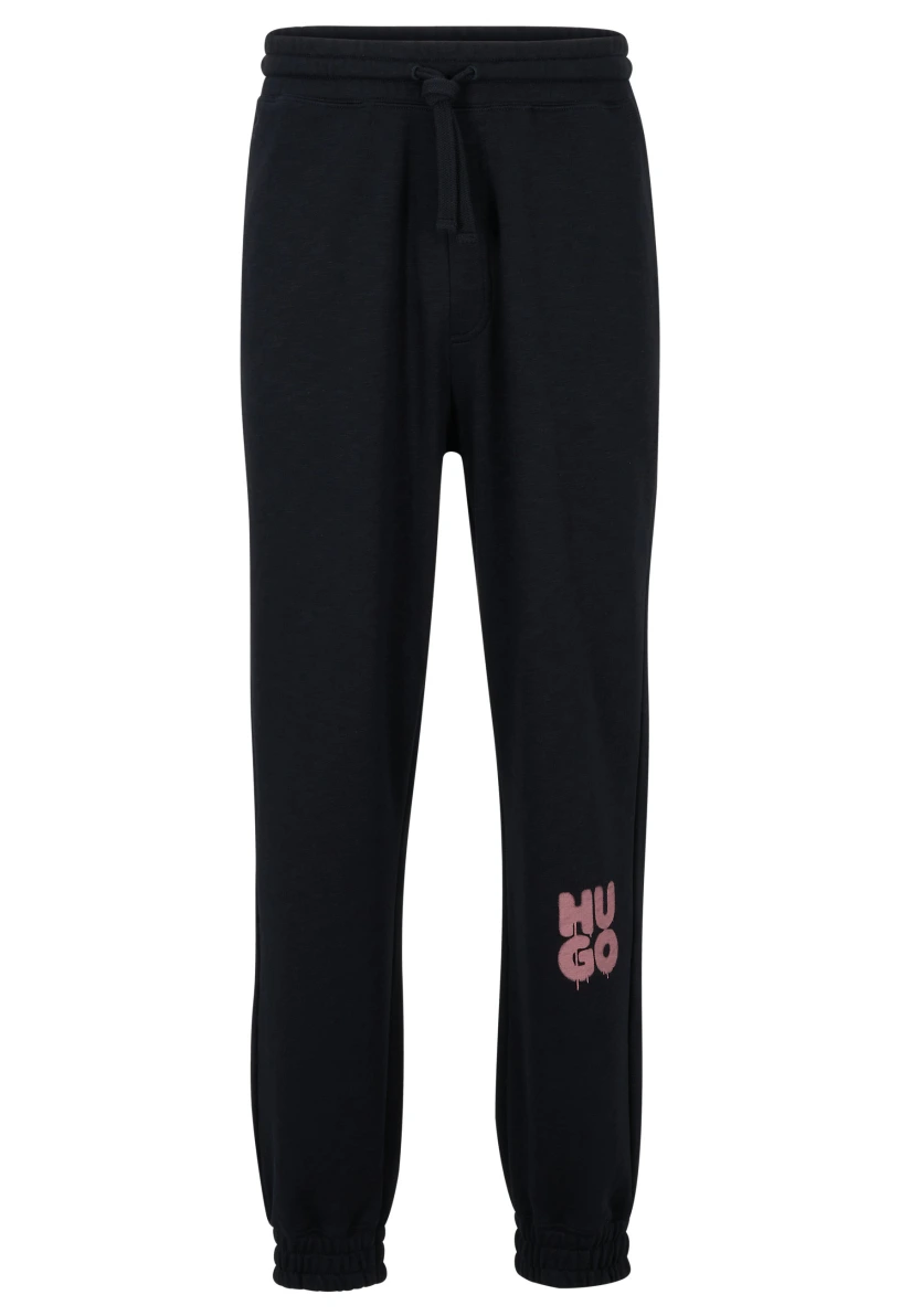 HUGO Casual Hose DAJAMA Relaxed Fit in schwarz