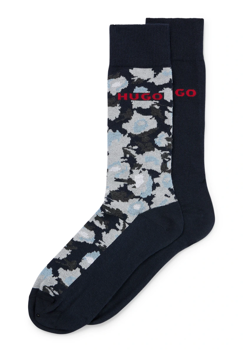 HUGO Casual Socken 2P RS FLOWER CC in dunkelblau