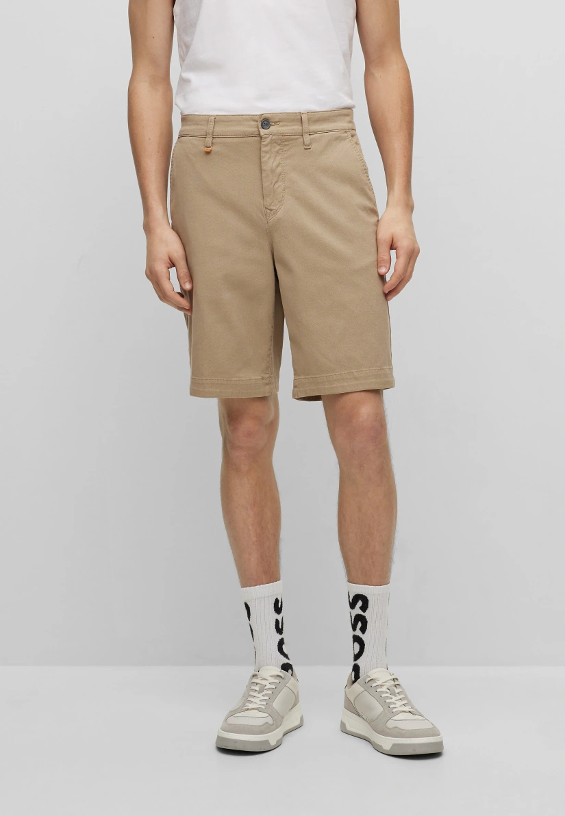 BOSS Short SCHINO-TABER-SHORTS Tapered Fit in beige NF7957