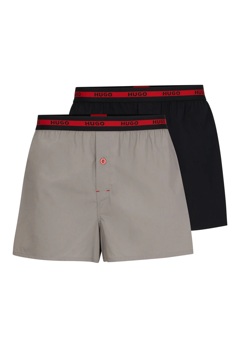 HUGO Boxershort WOVEN BOXER TWINPACK in grau