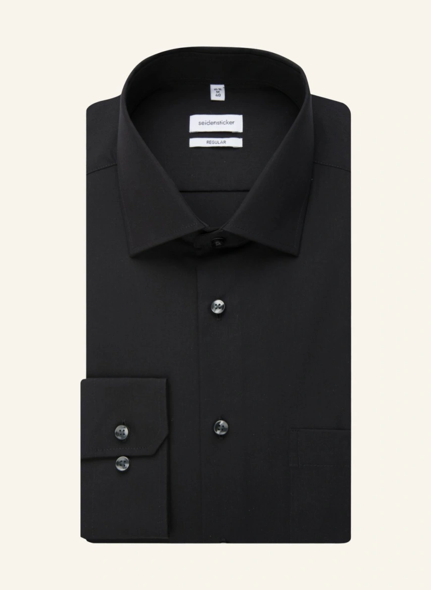 seidensticker Business Hemd Regular Fit in schwarz