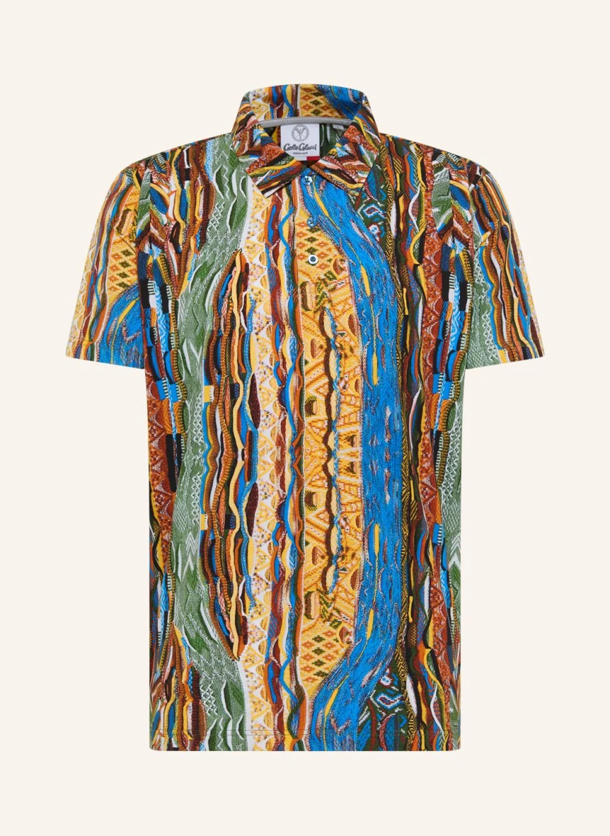 CARLO COLUCCI Bedrucktes Poloshirt DE BARBA in weiss