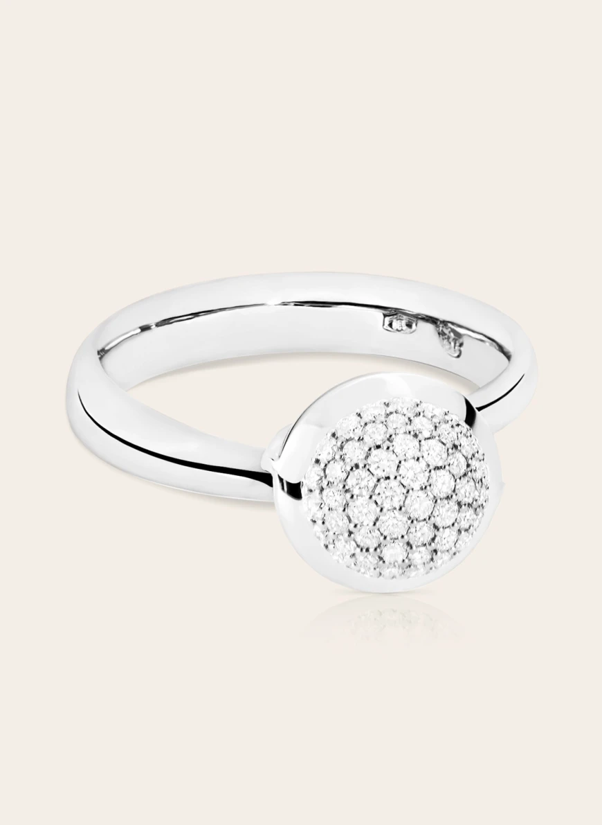 TAMARA COMOLLI Ring BOUTON SMALL aus 18K Weißgold mit Diamant Pavé in weissgold