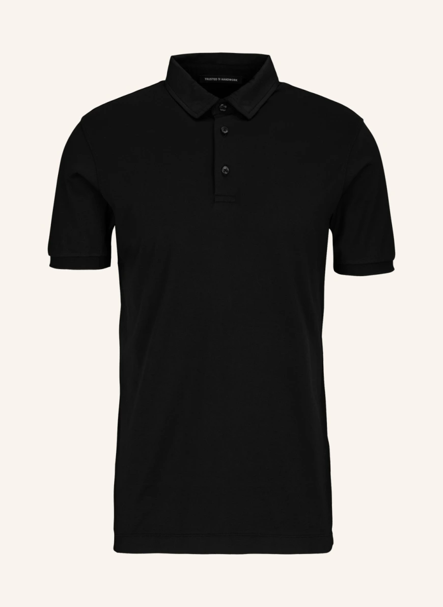 TRUSTED HANDWORK Poloshirt Fitted in schwarz