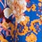 BLAU/ ORANGE/ ECRU