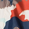 BLAU/ ORANGE/ BEIGE