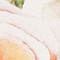 CREME/ VIOLETT GEMUSTERT