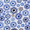 WEISS/ BLAU GEMUSTERT