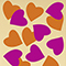 FUCHSIA/ORANGE HEART