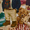 DARK BROWN / BEIGE / RED