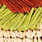 CIEMNOPOMARAŃCZOWY/ JASNOZIELONY/ ECRU