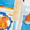 WEISS/ BLAU/ ORANGE