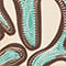 CREAM/ TURQUOISE/ BROWN