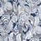 814 beige blue leaves